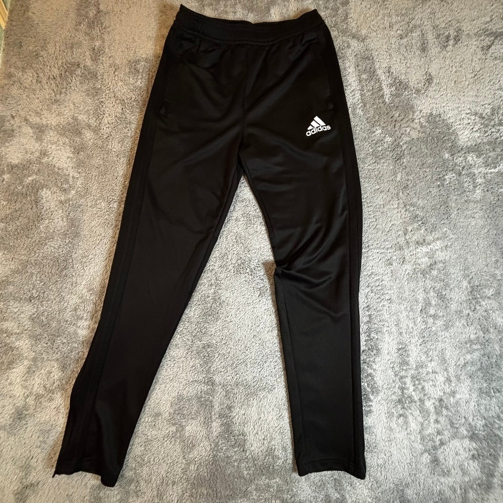 Adidas Tiro Training Soccer Pants Black Tapered Leg Zip Ankle Cuffs Mens Small